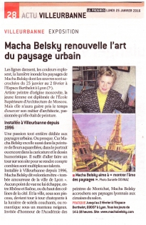 Macha Belsky, artiste peintre Article de journal ‟Le Progrès‟